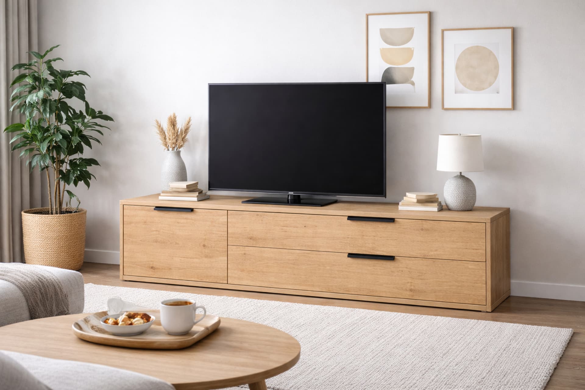 Loma Lowboard asteiche im Wohnraum