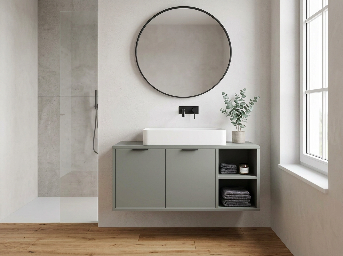 Loma Waschbeckenunterschrank pine green – Milieu Bad