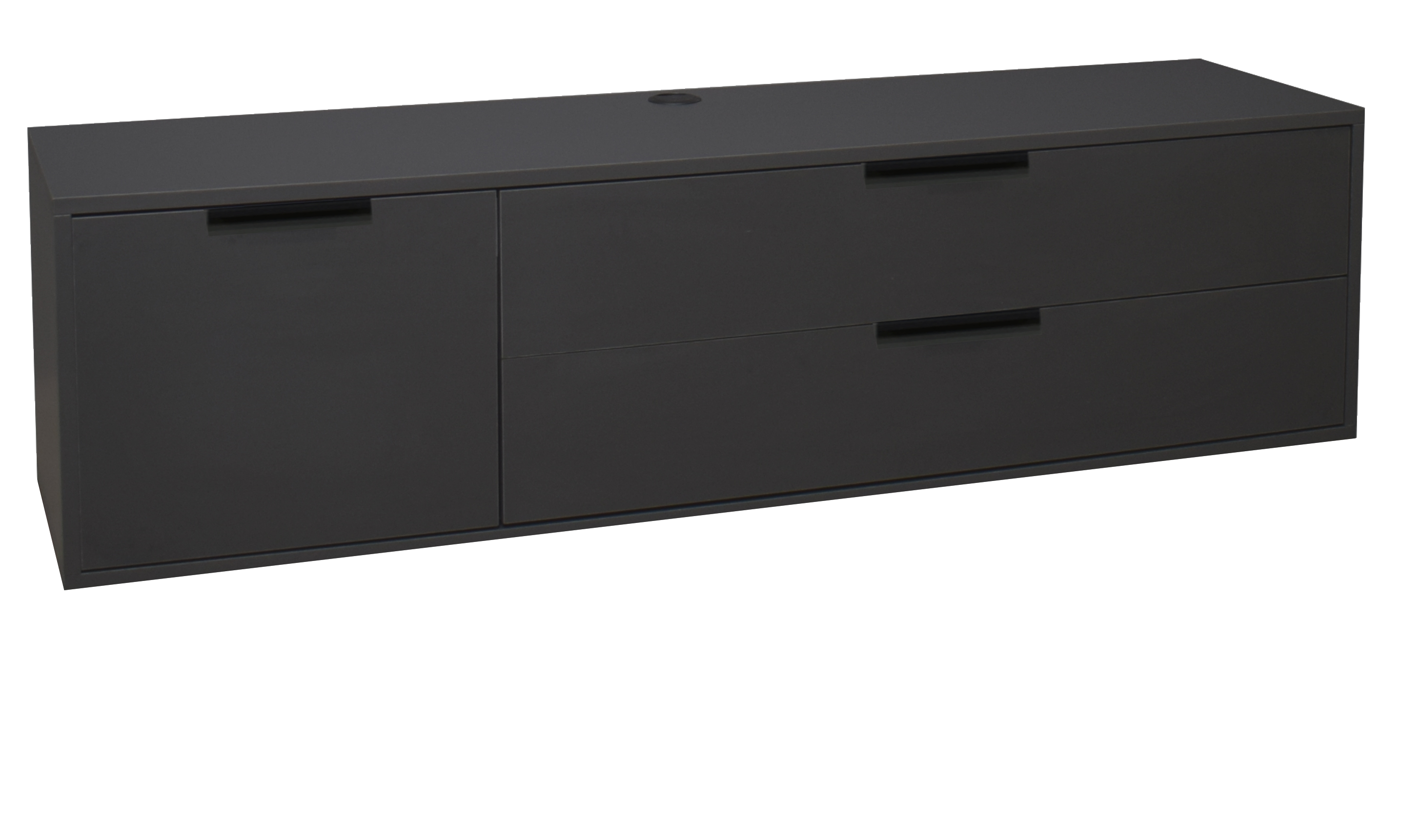 Loma Lowboard 1 Tür, 1 Schub, 1 Klappe anthrazit – geschlossen (Freisteller 1)